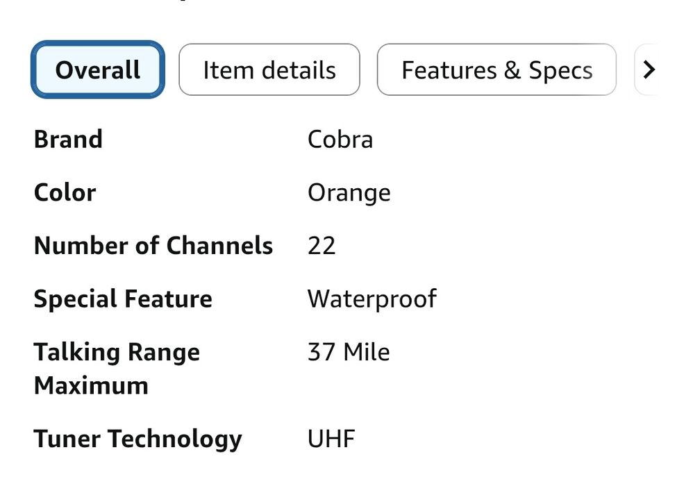 Радиостанции COBRA CXT1045R-FLT 37 уоки токи