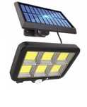 Proiector solar 120 LED COB senzor de lumina si miscare, negru ip 65