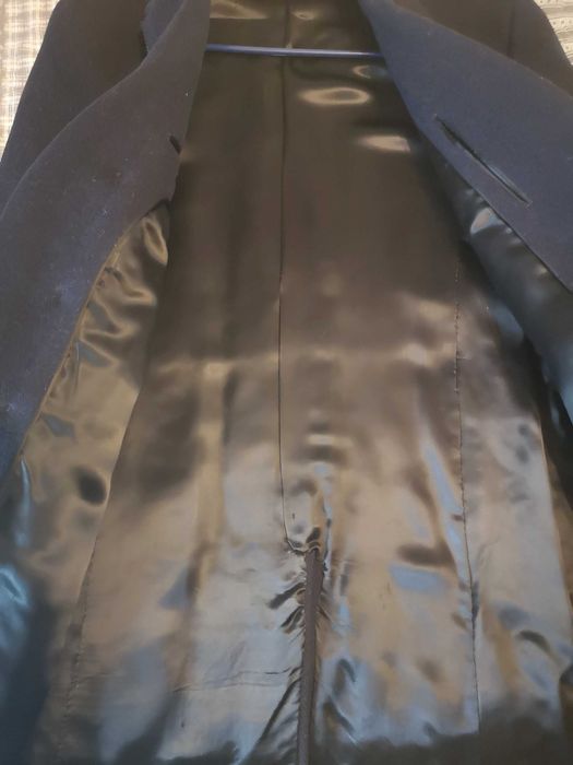 Palton barbati din stofa lana 100%, bleumarin inchis, marimea L/XL