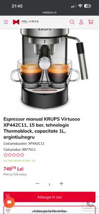 Espressor manual KRUPS Virtuoso