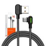 USB към USB-C кабел Mcdodo CA-5280 LED, 0,5 м (черен)