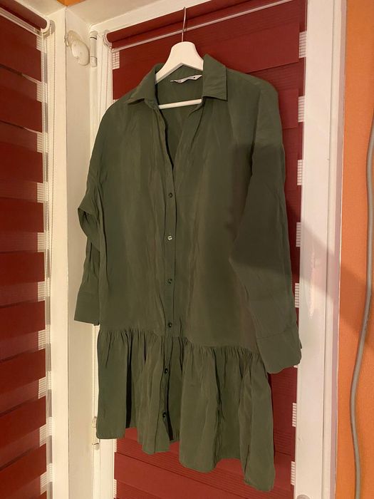 Рокля Зара тъмно зелена