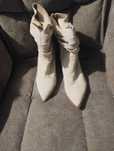 Botine piele intoarsa crem, 36