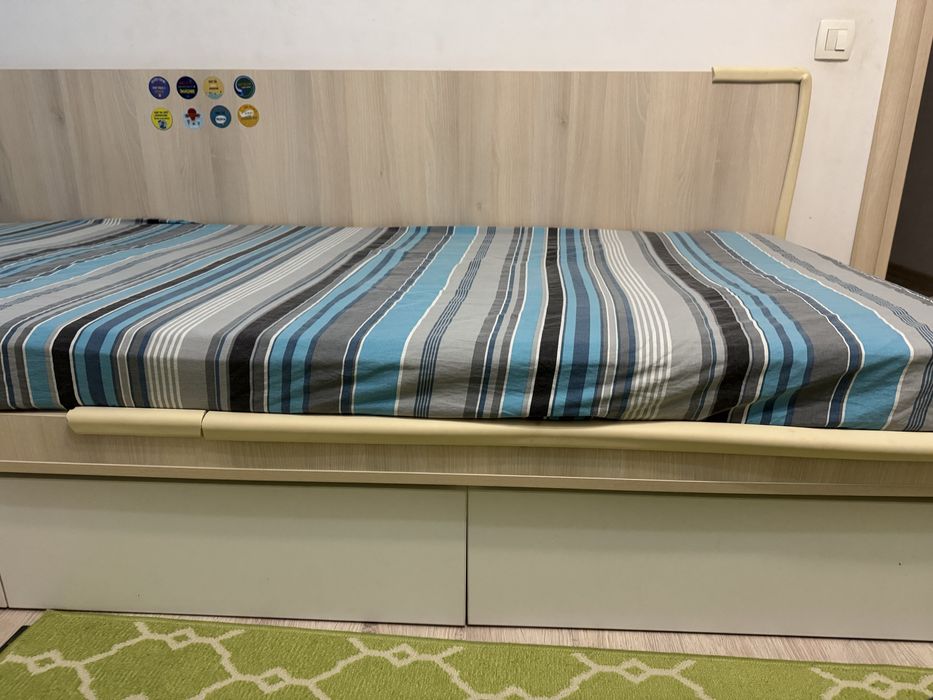 Pat single 90 x200 cu 2 sertare