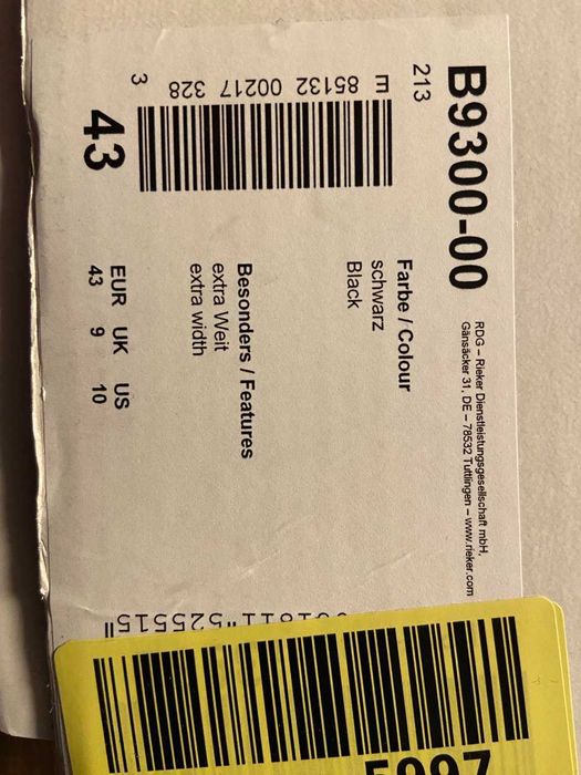 Ботинки Rieker, модель B9300