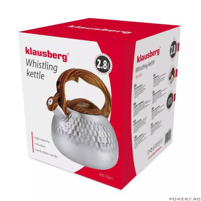 Fierbător tradițional cu fluier fabricat din inox, ceainic 2.8