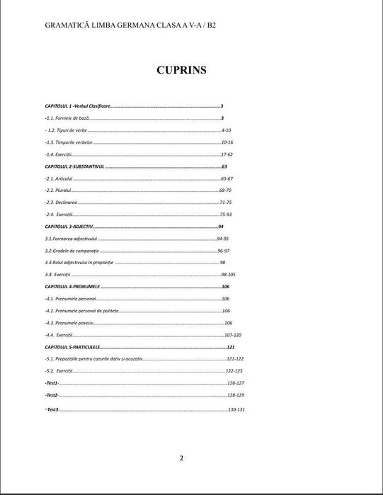 Vând culegere de gramatica limbii germane pentru clasa 5/începători