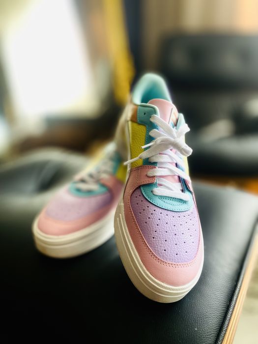 Pantofi colorati barbati piele puma roz verde galben noi