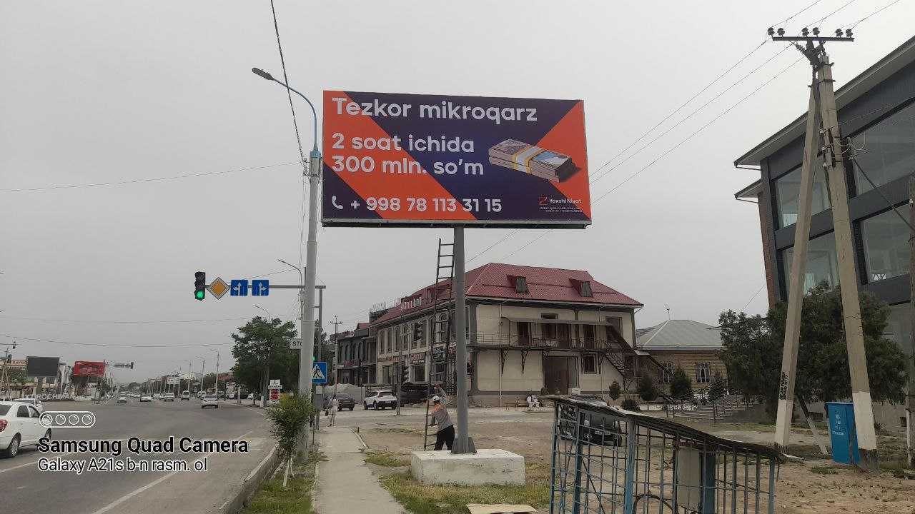 Bilbordlarda reklama  Namanganda Реклама на  Билбордах в Намангане