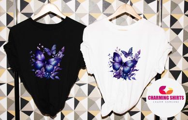 Дамски тениски с пеперуди, Размери от XXS до 5XL