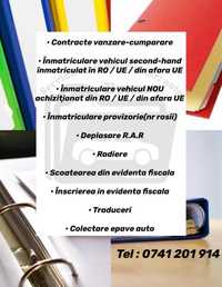 Servicii de inmatriculari auto/Contracte vanzare-cumparare/NON-STOP