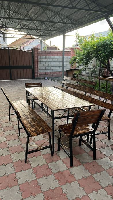 Комплект столы и скамейки