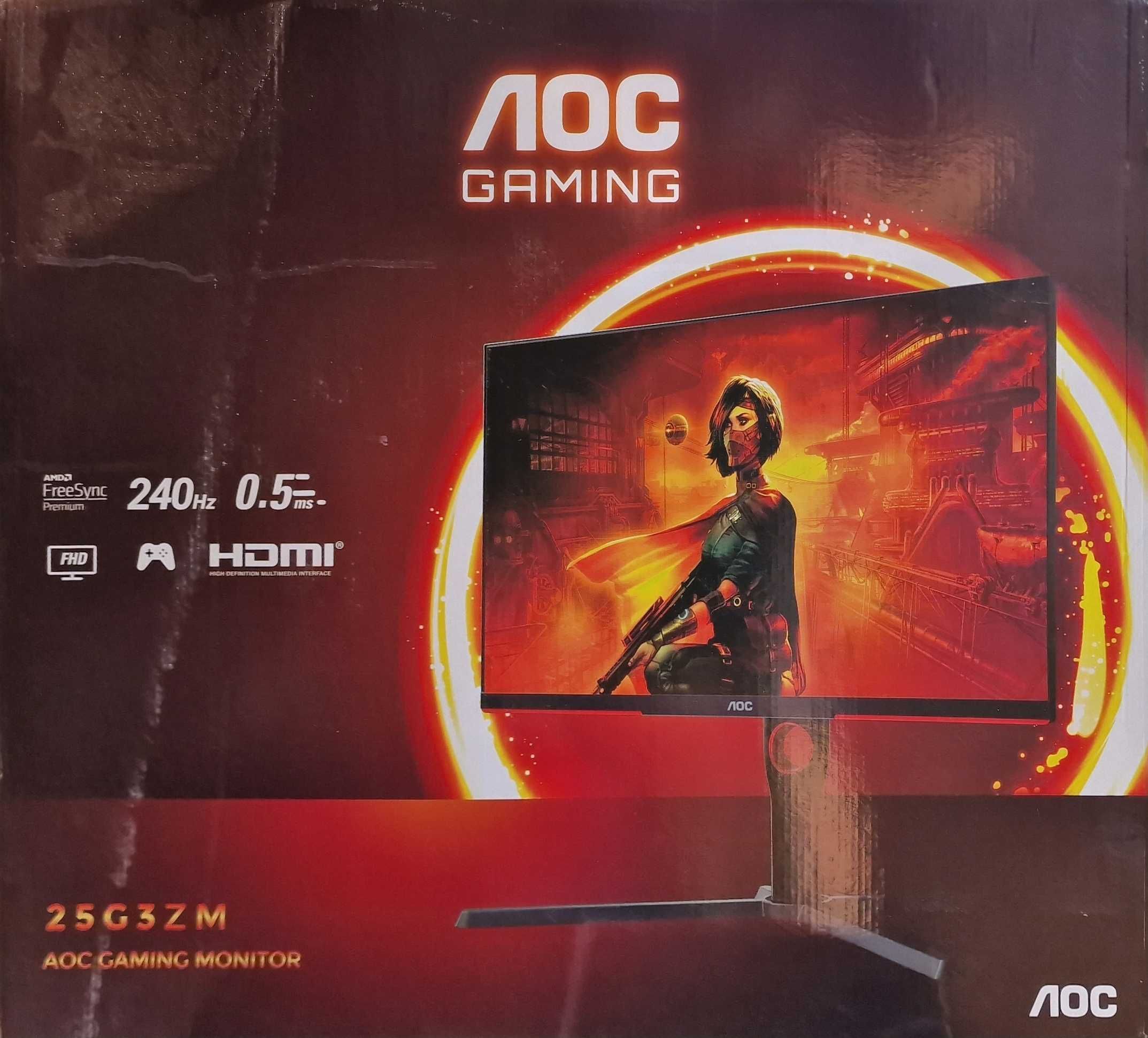 Monitor Gaming LED VA AOC 25G3ZM/BK, 24.5", Full HD,240Hz,AMD Freesync