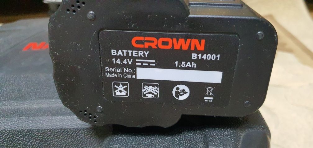 Шуруповерт CROWN 14.4V, аккумуляторный Ni-Cd.