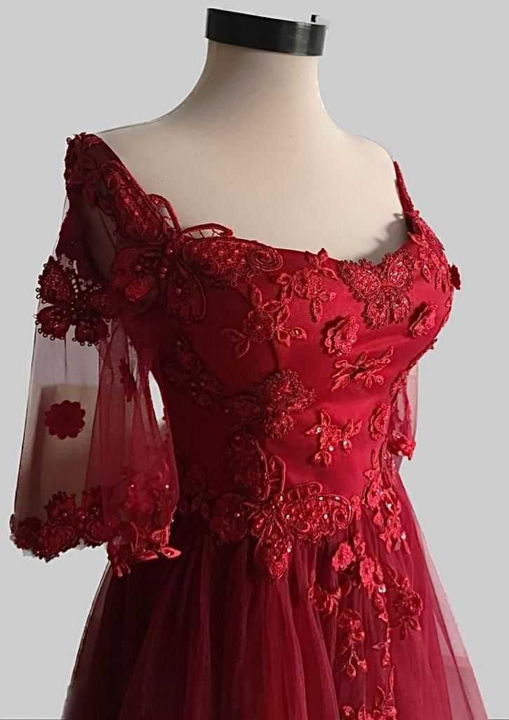 Rochie eleganta de gala rosu bordeaux marimea S