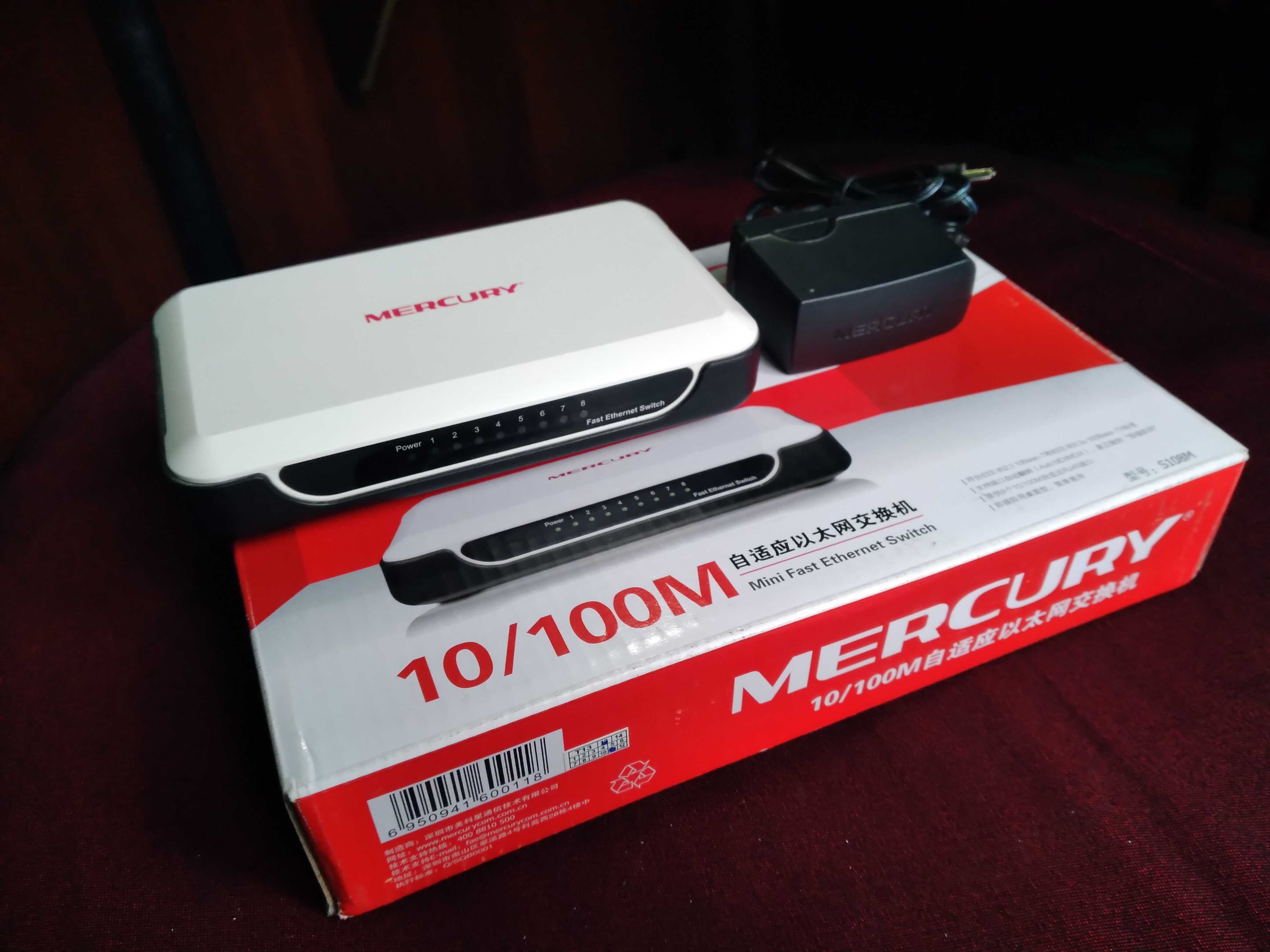 MERCURY komutator switch hab 8 port set rasmdagi! hub 8 порт хаб