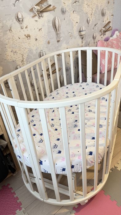 Детская кроватка-манеж-трансформер с маятником