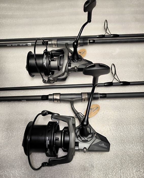 SET 2 Lansete FL EXCIA 3.90m 3.5lbs 2seg +  2 Mulinete Eastshark 10000