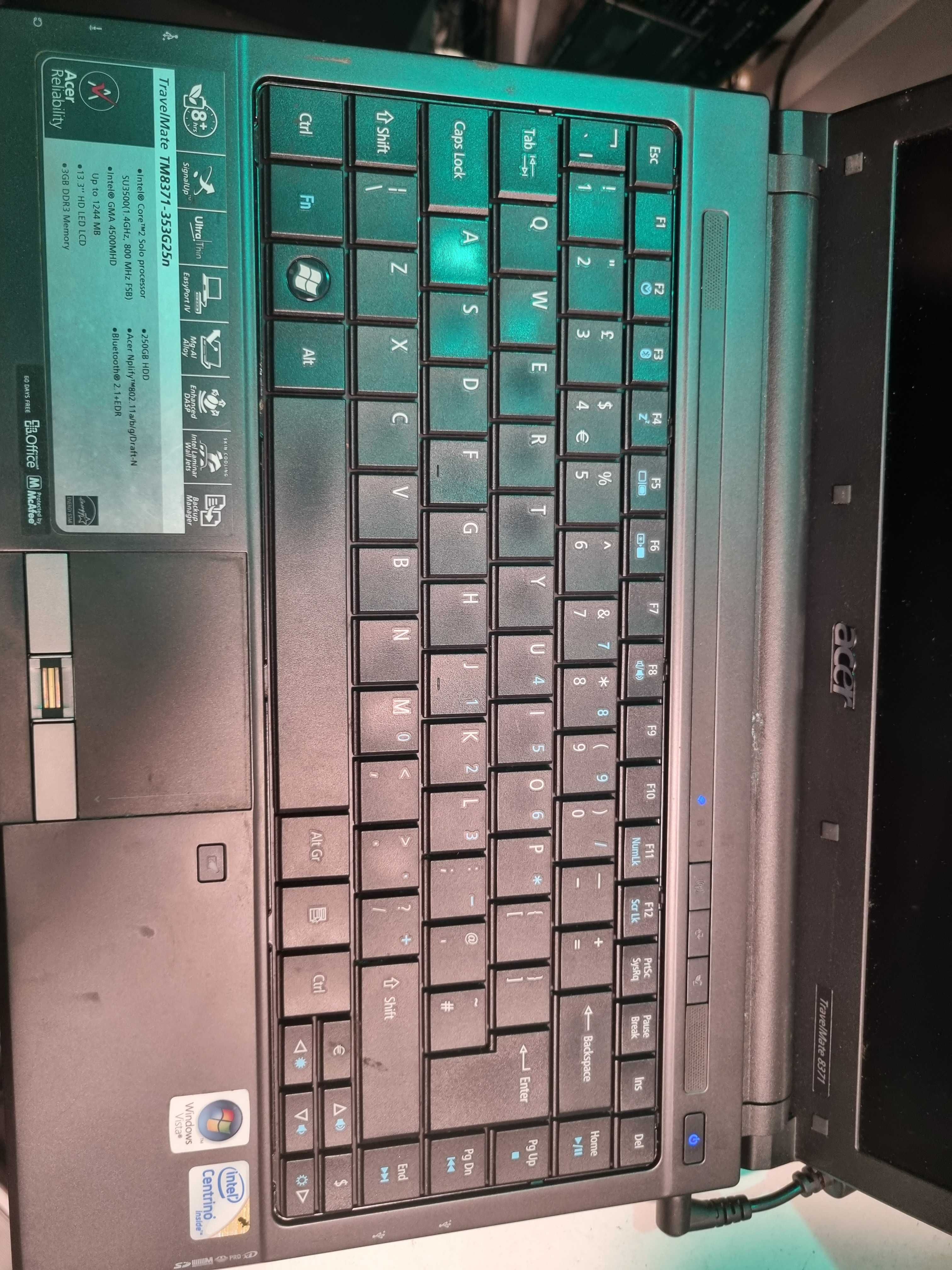 Defect Laptop Acer Travelmate 8371 Backlight defect