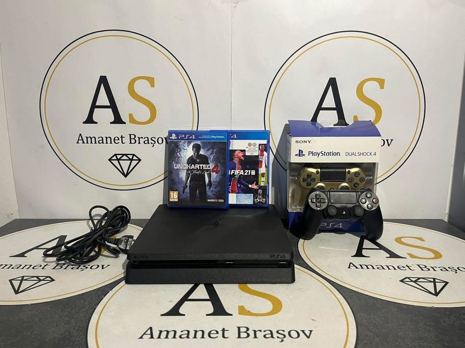 Consola Sony PS4 Slim 500GB  + 2 jocuri + 2 manete