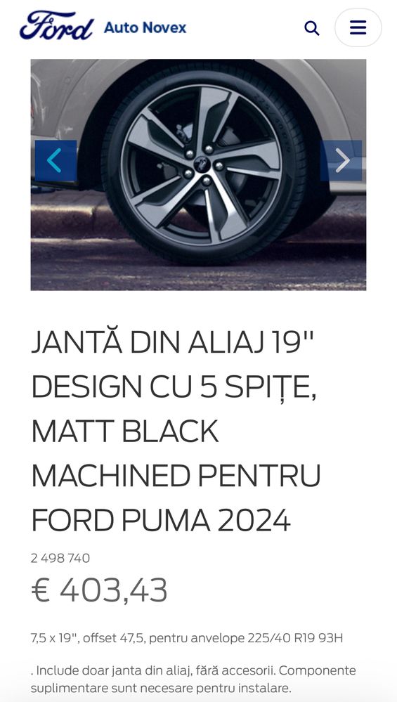 Jante r19 Ford Puma ST-Line Kuga Focus Mondeo Volvo