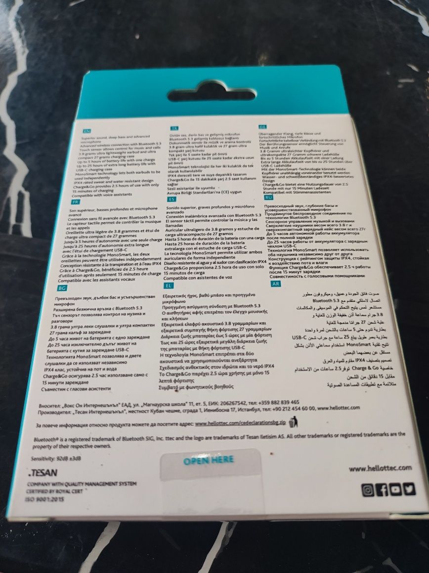 TWS Слушалки ttec Mode Bluetooth нови