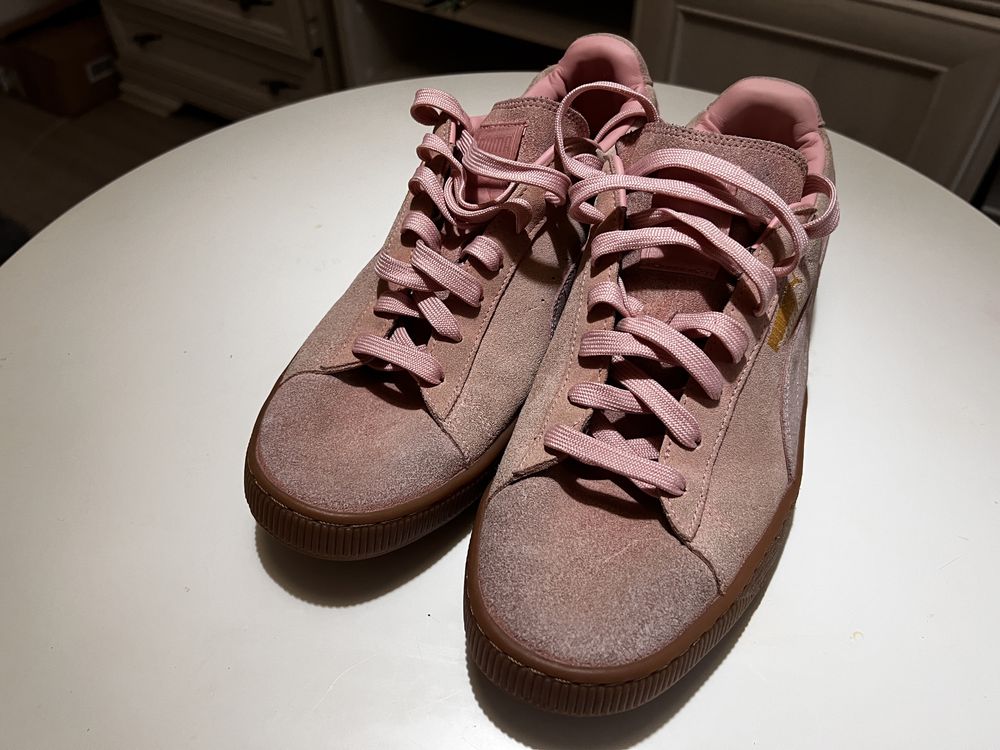 Puma Pink Suede 46 (merge si 45 lat), piele intoarsa