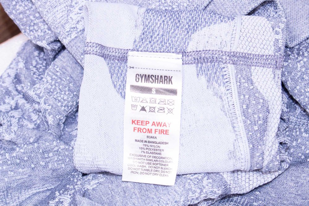 Gymshark оригинален сив клин висока талия и син кроп топ фитнес S