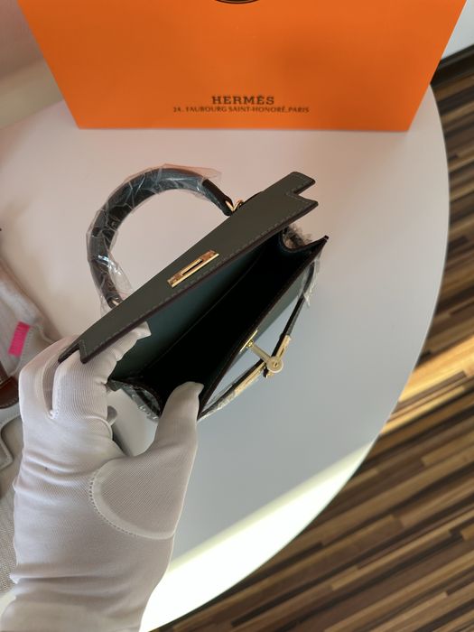 Geanta Hermes Kelly 19cm Green