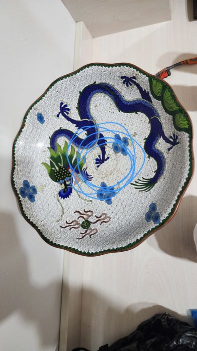 Редкая ваза эмаль китай 1950 е года