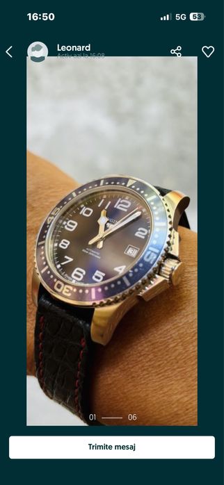 Schimb/Vand Longines.Albastru .Automatic .diametru 39 mm.