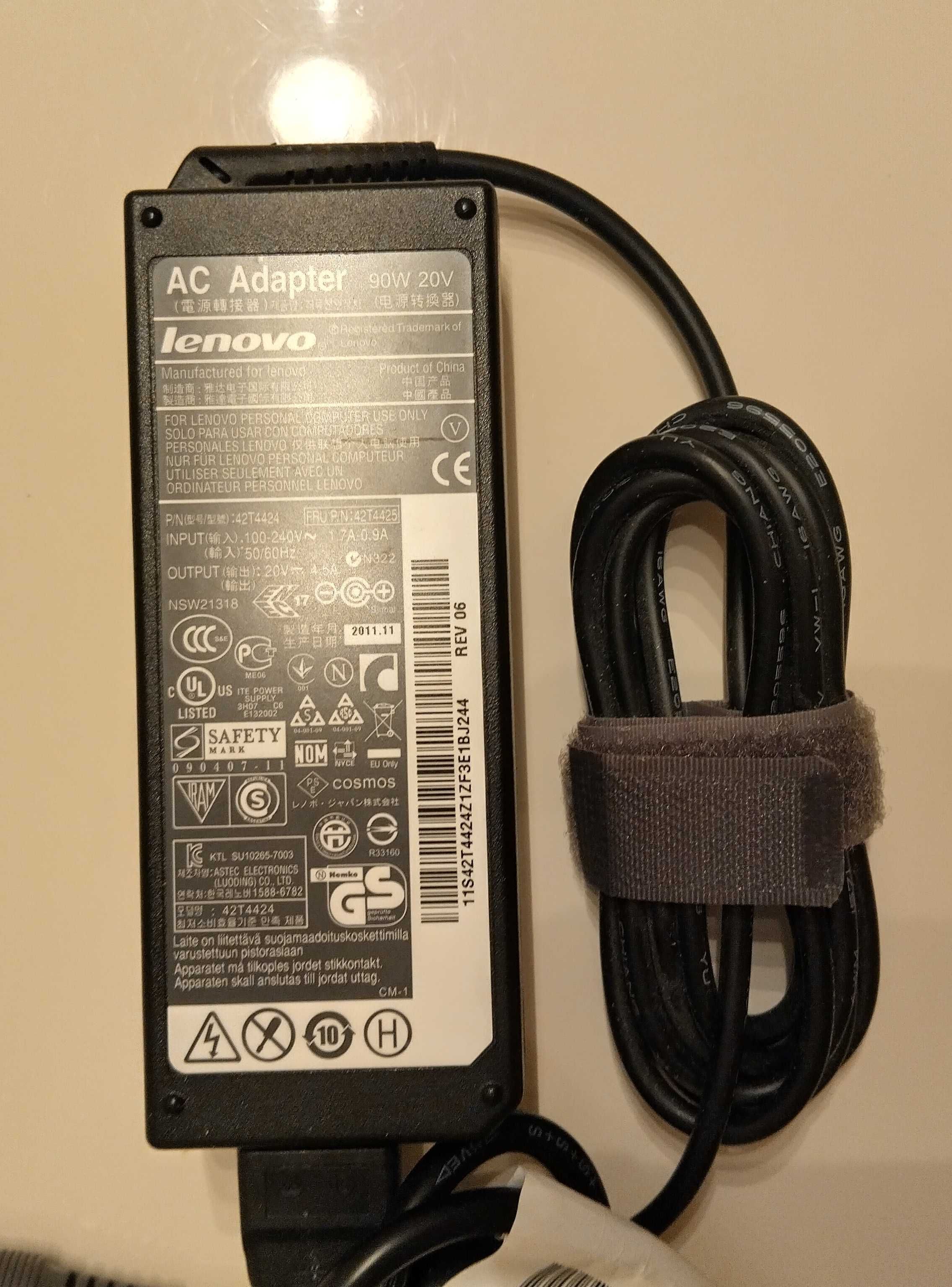 Зарядно устройство за лаптоп LENOVO 90W, 20V, 4.5A кръгъл конектор