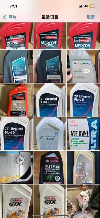 Shell Ultra, Castrol edge magnatec, Rowe, Zic,