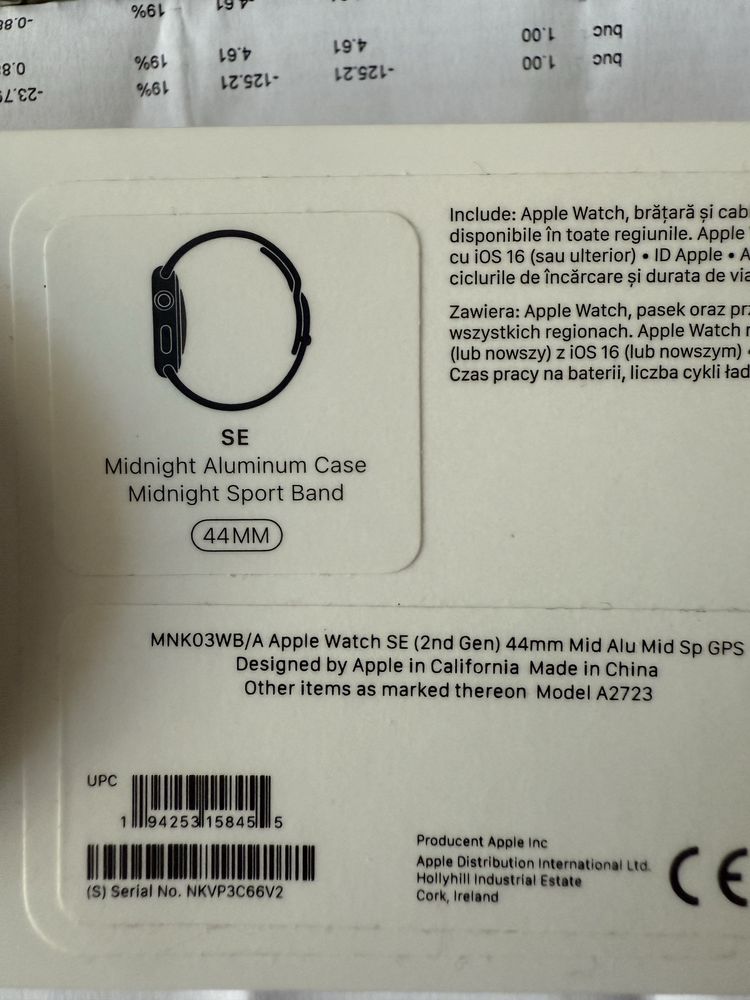 Vand Apple Watch SE 2nd Gen 44 mm Midnight