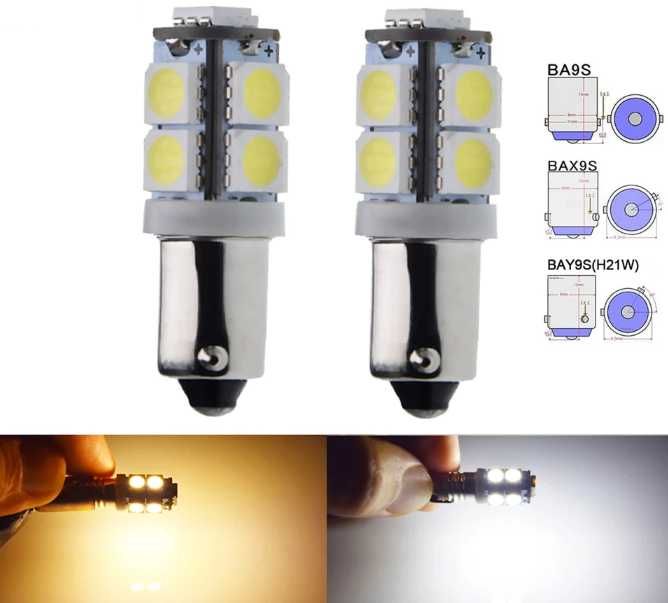 Лед крушки за габарит 9LED BA9S T4W 12V 5050 SMD- А-3020