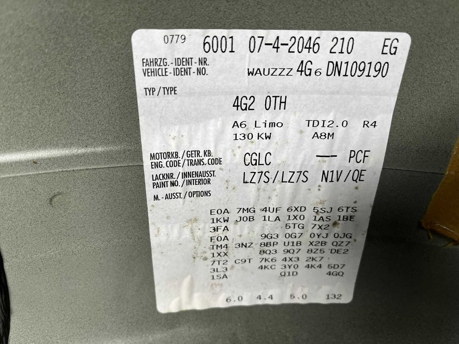 motor audi a6c7 2.0tdi cglc