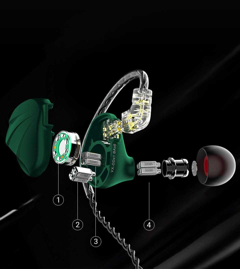 Нови- неотваряни  TRN VX Слушалки тип iem 1DD+6BA