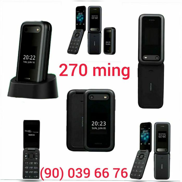 New, Nokia 2720, 2660, Kafolat, Dostavka, Yengi, Gsm, 1500 mAh.
