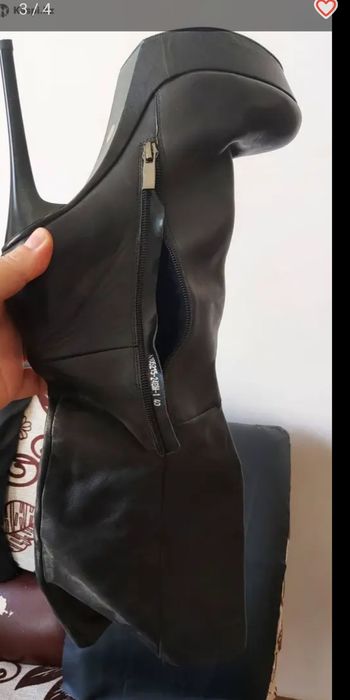 Сапоги на высоком каблуке, Италия, кожа , новые