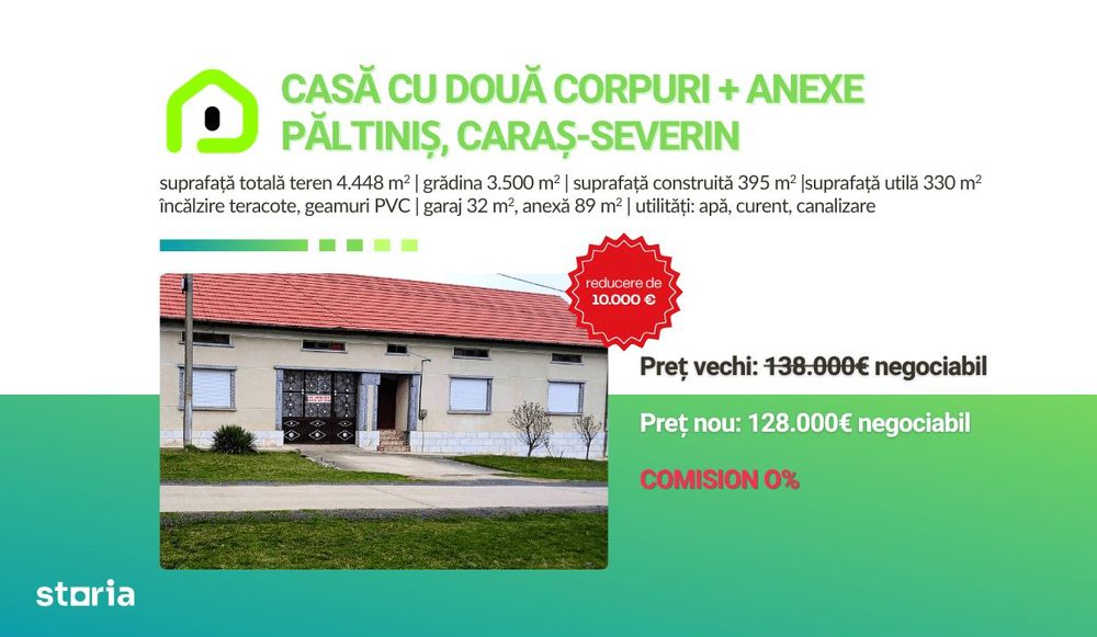 Comision 0 - Casa cu 2 corpuri in Paltinis