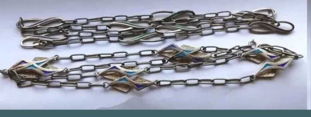 Coliere, lanturi din argint masiv cu email