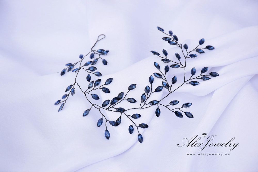 Сватбени бижута - бижута за коса, обеци с кристали