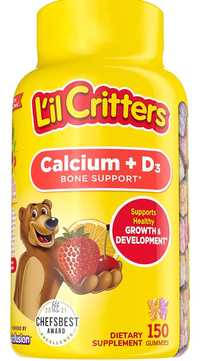 L’il Critters Кальций для Детей + Витамин Д3 150 шт USA
