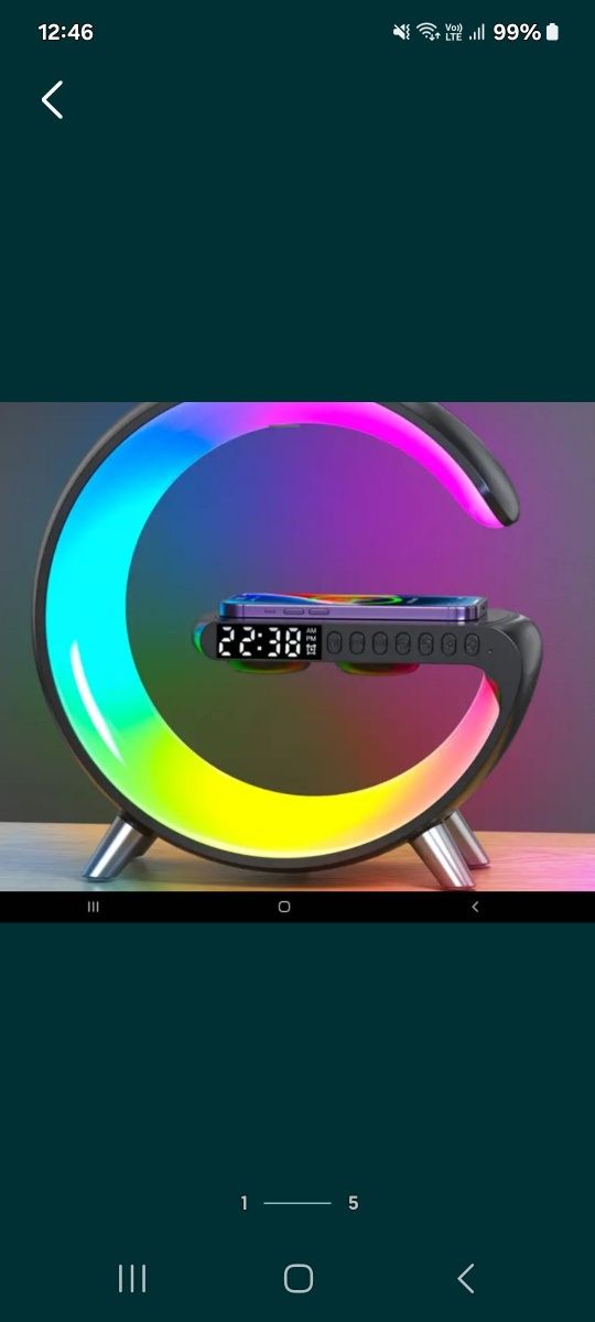 Lampă de masă  ceas difuzor lumini rgb