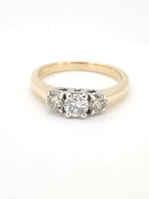 Inel 14k cu diamante 0.95ct Past Present Future