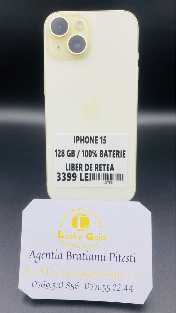 Iphone 15 128 gb  Baterie  100% cod 12780