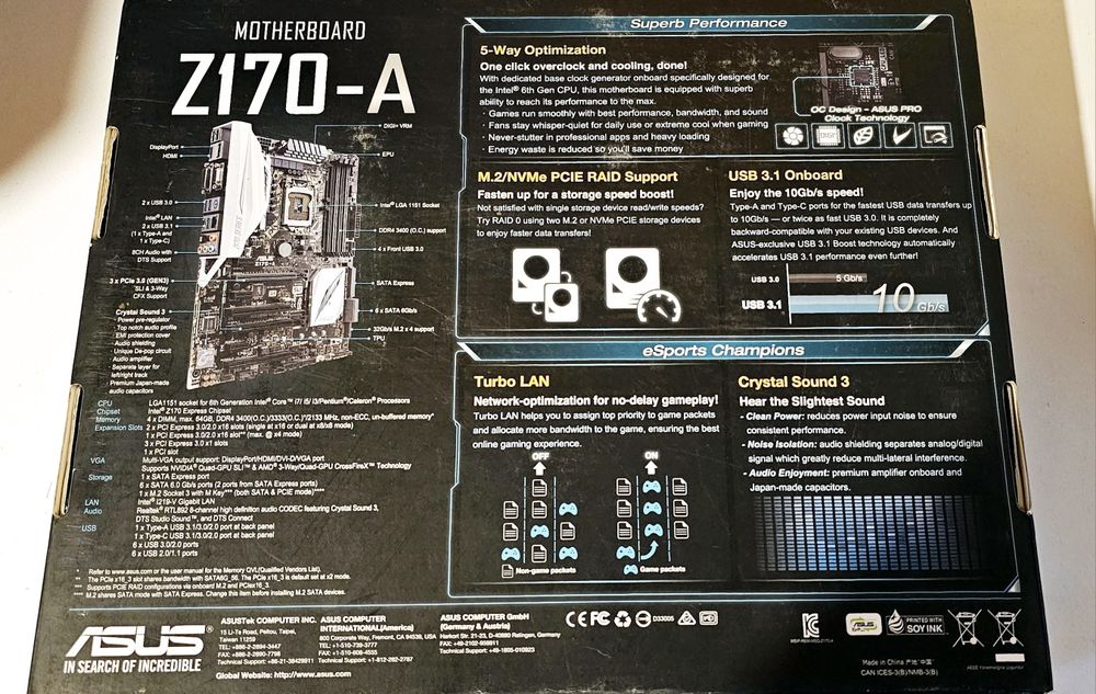 Placa baza gaming Asus Z170 Socket 1151 Full Box