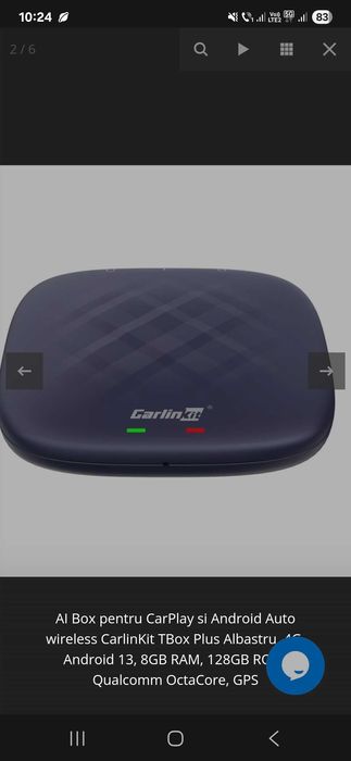 Carlinkit CarPlay Ai Box cu Android 13 8+128GB