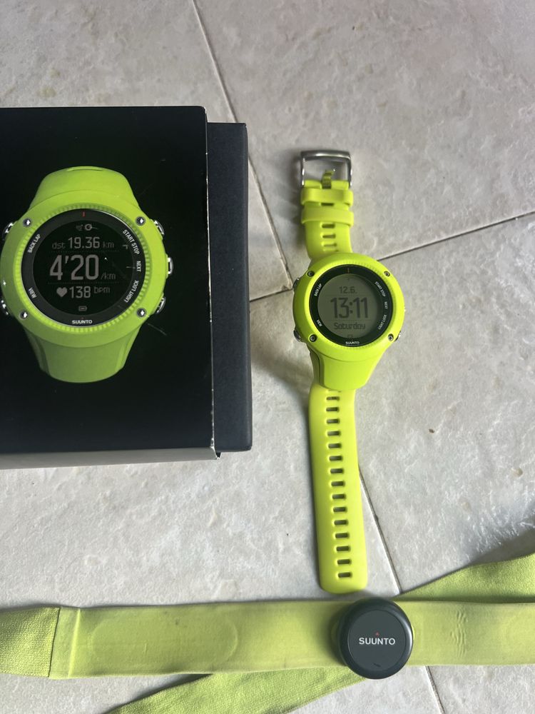 Спортен часовник Suunto Ambit 3 Run Lime + пулсомер