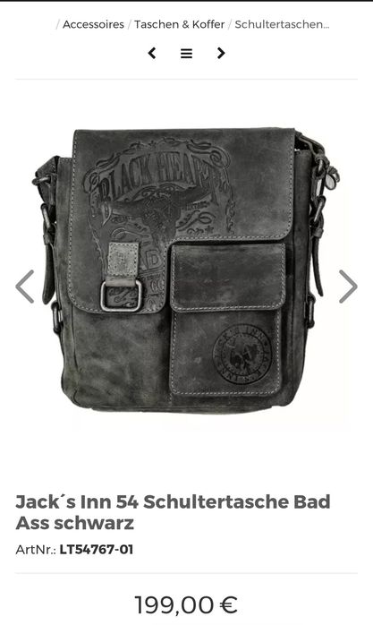 Geantă de umăr Jack's Inn 54 Bad Ass Neagră